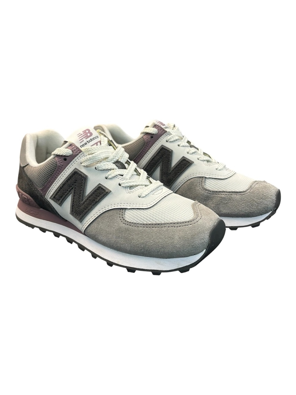 New Balance 574 Womens 9.5 Grey Purple Shoes WL574IK2 Low Top Casual Running